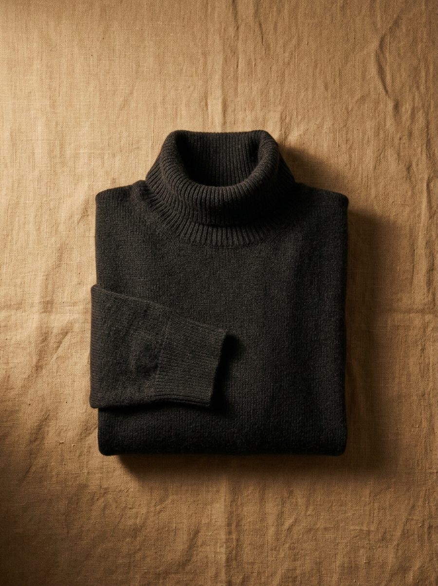 Cashmere roll neck