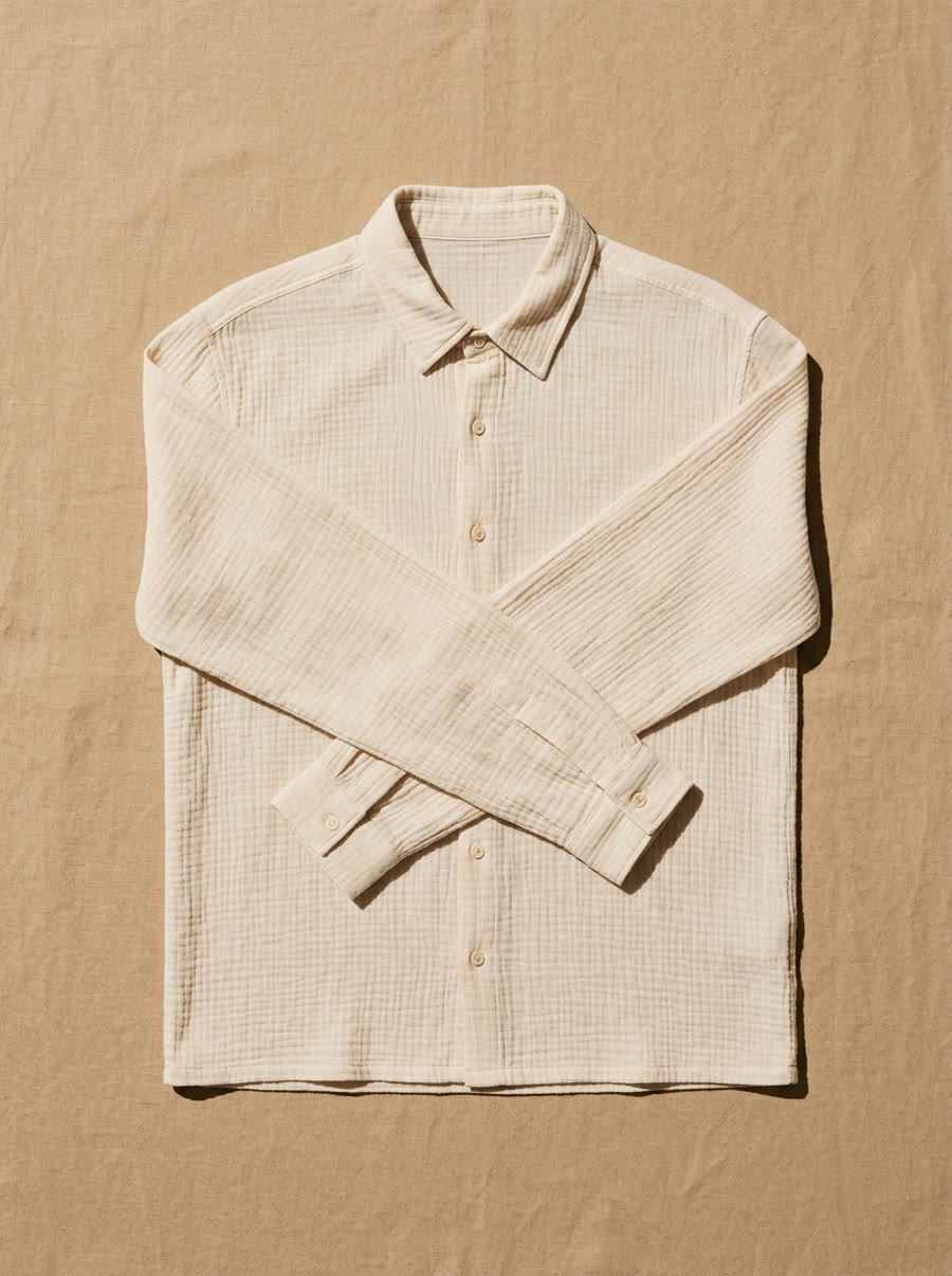 Cotton gauze overshirt